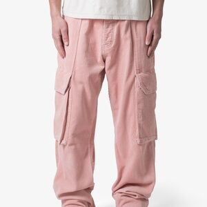 mnml Ultra Baggy Corduroy Cargo Pants - Pink Size 34Pink / 34